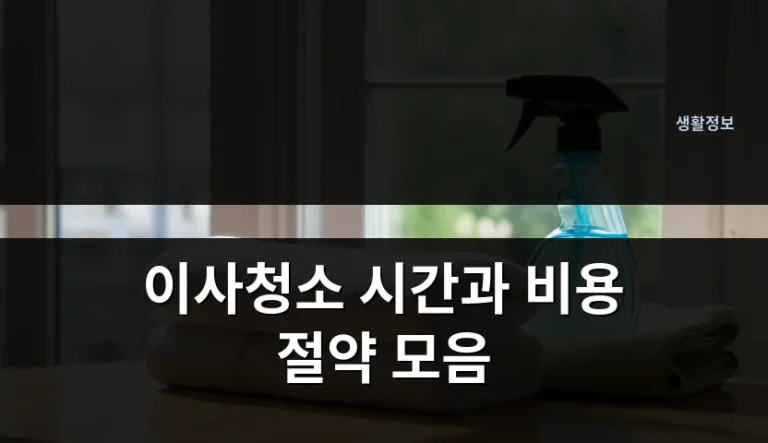 이사청소 시간과 비용, 어떻게 줄여야 손해 안 볼까