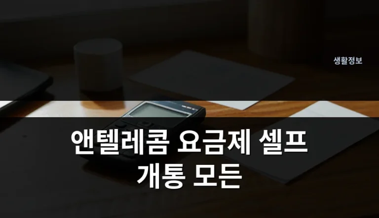 앤텔레콤 요금제 셀프 개통하고 요금 폭탄 맞는 이유